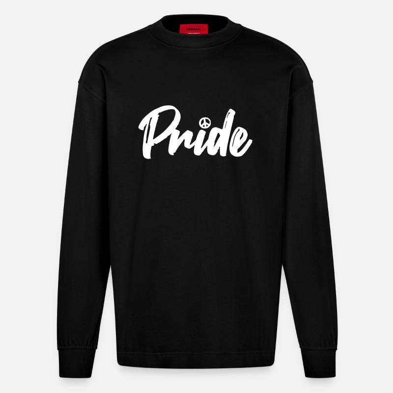 Pride Peace - Heavyweight Oversized Organic Langarmshirt Made in EU - SOLID BLACK