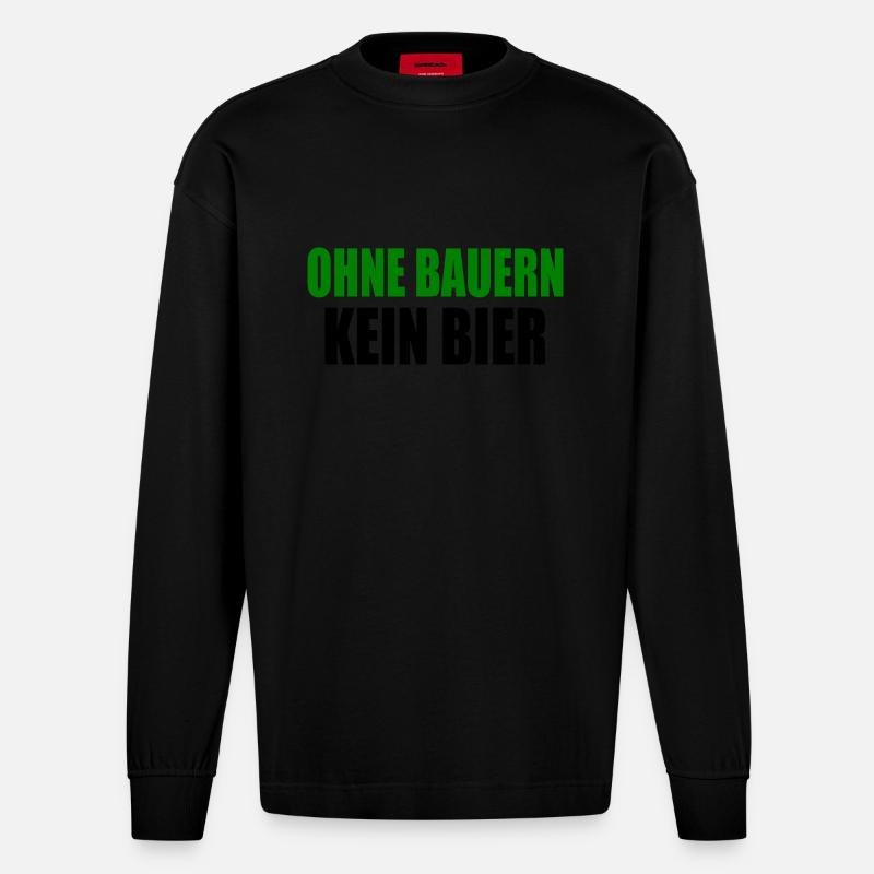text5040 - Heavyweight Oversized Organic Langarmshirt Made in EU - SOLID BLACK