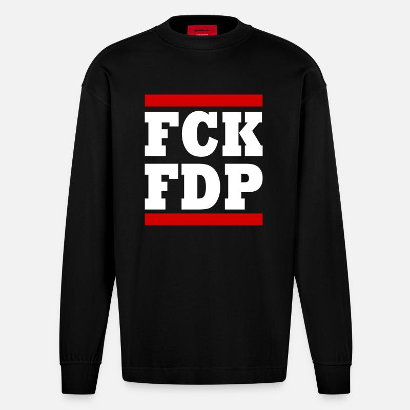 Fck fdp - Heavyweight Oversized Organic Langarmshirt Made in EU - SOLID BLACK