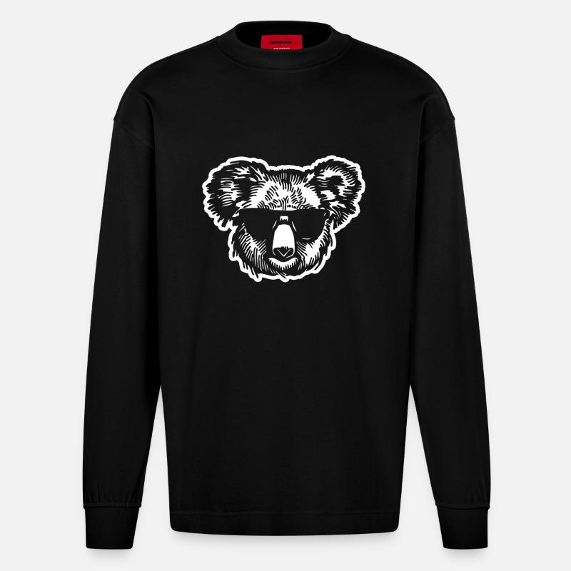Koala - Heavyweight Oversized Organic Langarmshirt Made in EU - SOLID BLACK