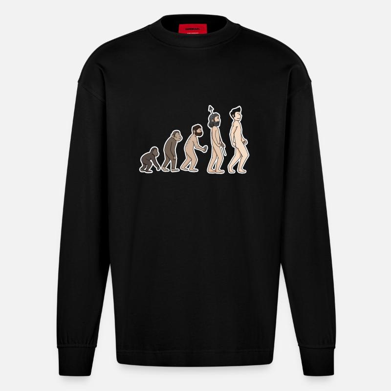 évolution - Manches longues bio épais oversize fabriqué en UE - SOLID BLACK