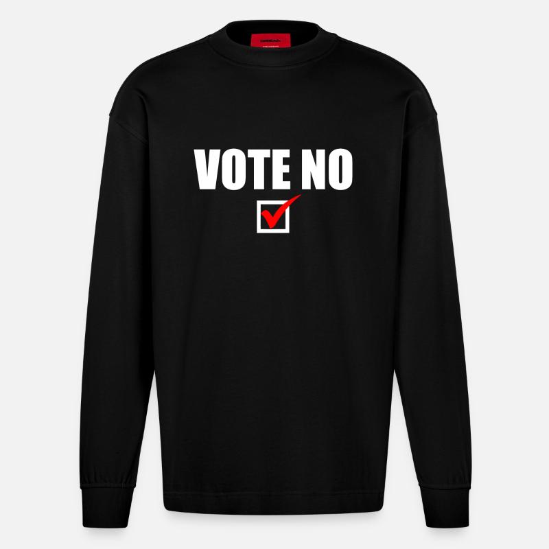 Vote no - Heavyweight Oversized Organic Langarmshirt Made in EU - SOLID BLACK