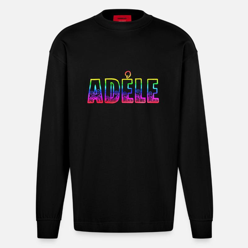 adéle rs arc-en-ciel - Manches longues bio épais oversize fabriqué en UE - SOLID BLACK