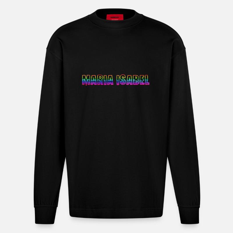 Maria Isabel RS Arc-en-ciel - Manches longues bio épais oversize fabriqué en UE - SOLID BLACK
