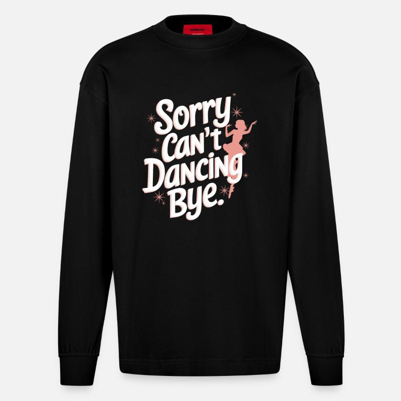 Dansant Danseurs Dansant - Manches longues bio épais oversize fabriqué en UE - SOLID BLACK