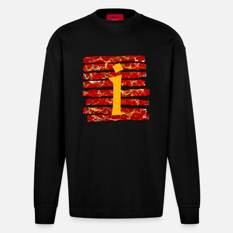 Bande E 232 I - Manches longues bio épais oversize fabriqué en UE - SOLID BLACK