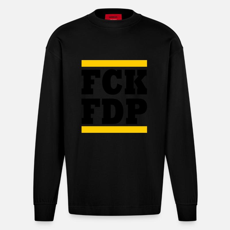 Fck fdp - Heavyweight Oversized Organic Langarmshirt Made in EU - SOLID BLACK