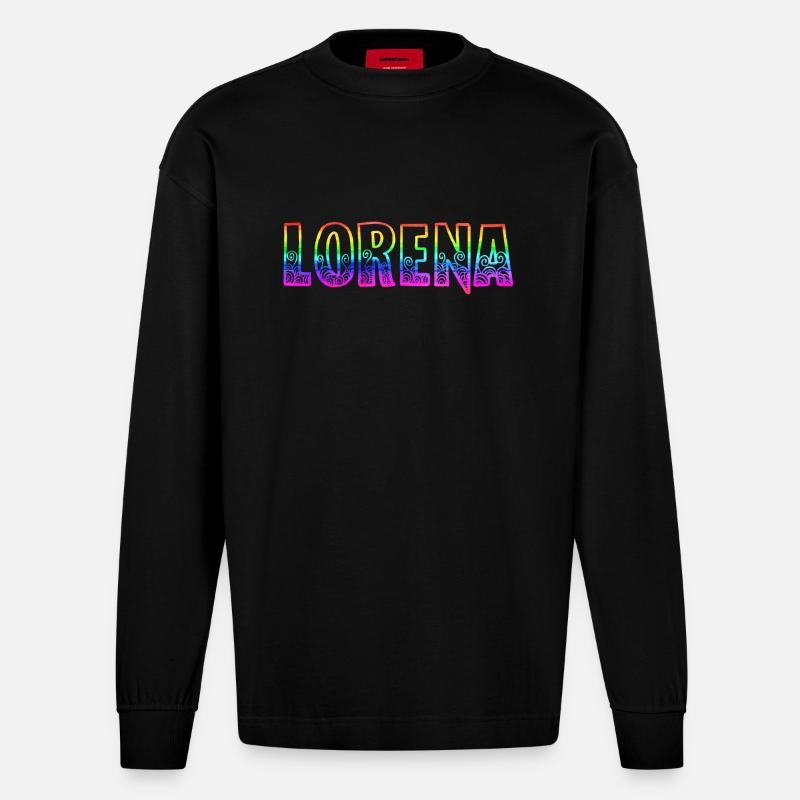 lorena rs arc-en-ciel - Manches longues bio épais oversize fabriqué en UE - SOLID BLACK