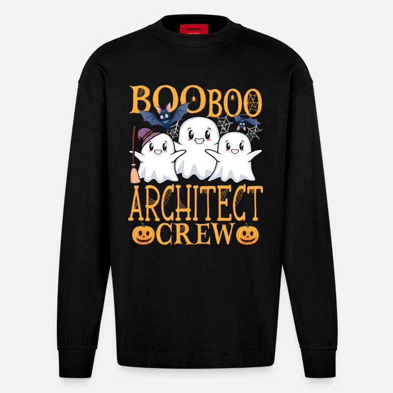 Architecte uu Drôle d’architecte - Manches longues bio épais oversize fabriqué en UE - SOLID BLACK