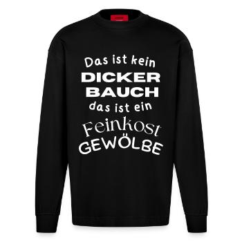 Dicker Bauch - Heavyweight Oversized Organic Langarmshirt Made in EU - SOLID BLACK - Vorne