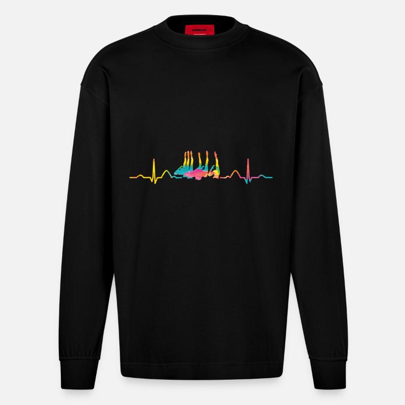 Synchronschwimmen Team Artistic Swim - Heavyweight Oversized Organic Langarmshirt Made in EU - SOLID BLACK