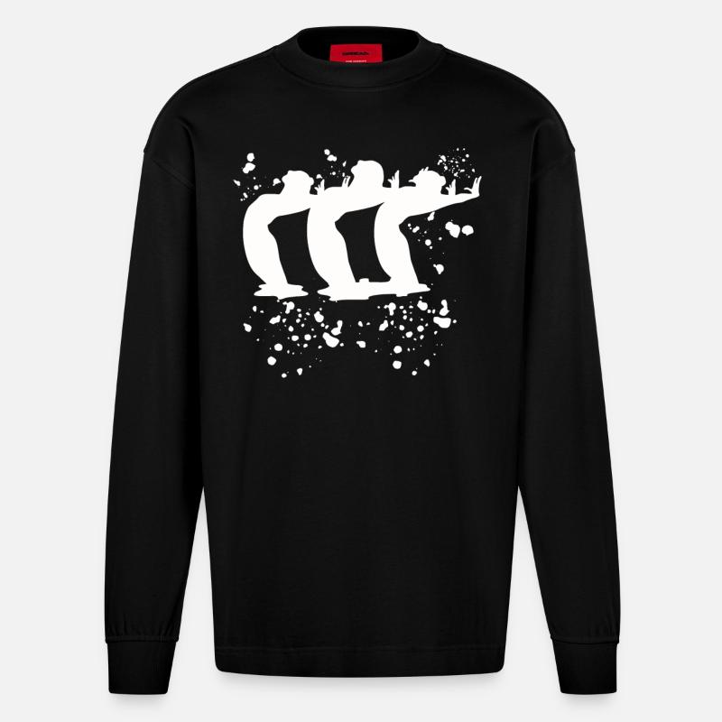 Artistic Swim Team Synchronschwimmen - Heavyweight Oversized Organic Langarmshirt Made in EU - SOLID BLACK