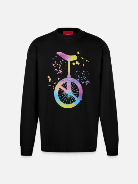 Unicyclist unicycle unicycle - Heavyweight Oversized Organic Longsleeve Shirt Made in EU - SOLID BLACK