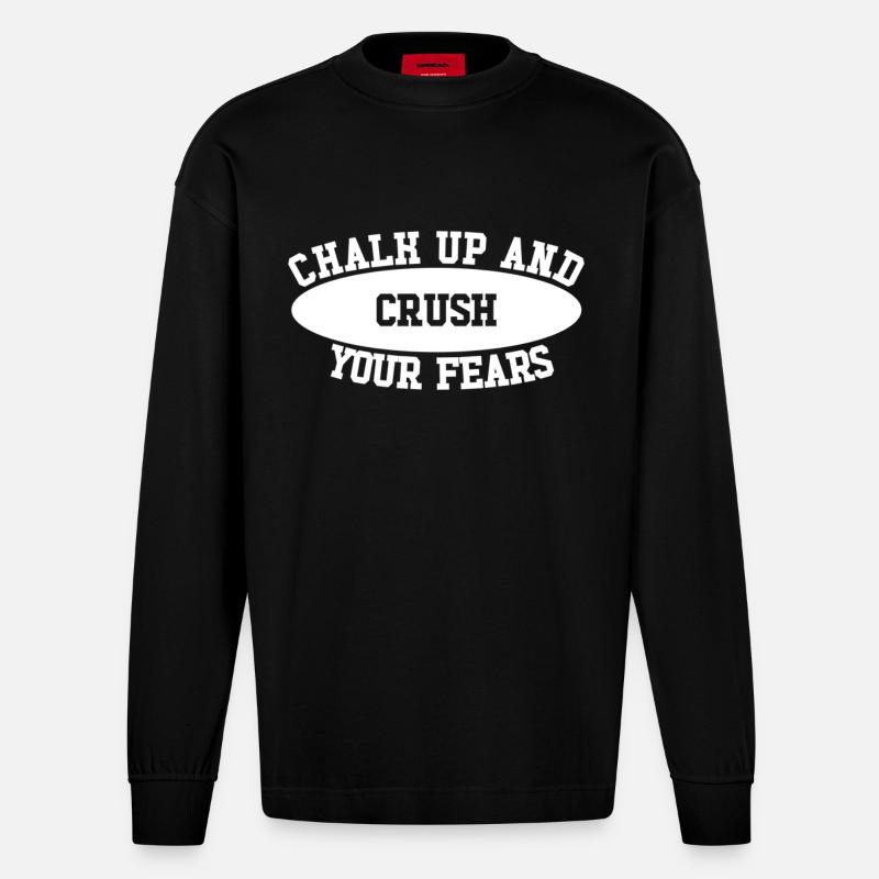 Bloc Chalk Up Boulderer - Manches longues bio épais oversize fabriqué en UE - SOLID BLACK