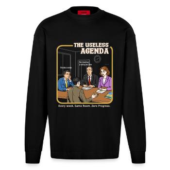 L’agenda inutile - Manches longues bio épais oversize fabriqué en UE - SOLID BLACK - Devant