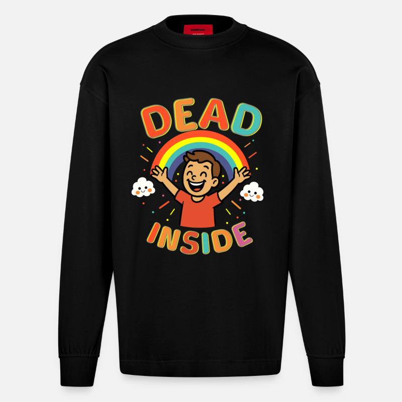 Dead Inside - Heavyweight Oversized Organic Langarmshirt Made in EU - SOLID BLACK