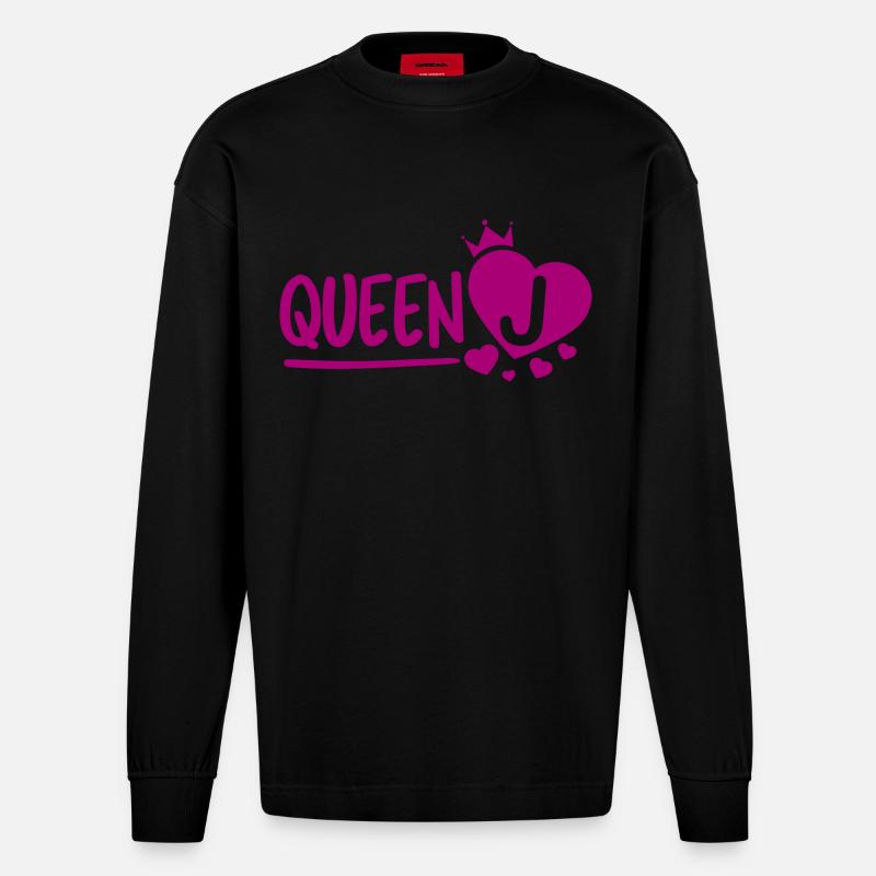 Queen J - Heavyweight Oversized Organic Langarmshirt Made in EU - SOLID BLACK