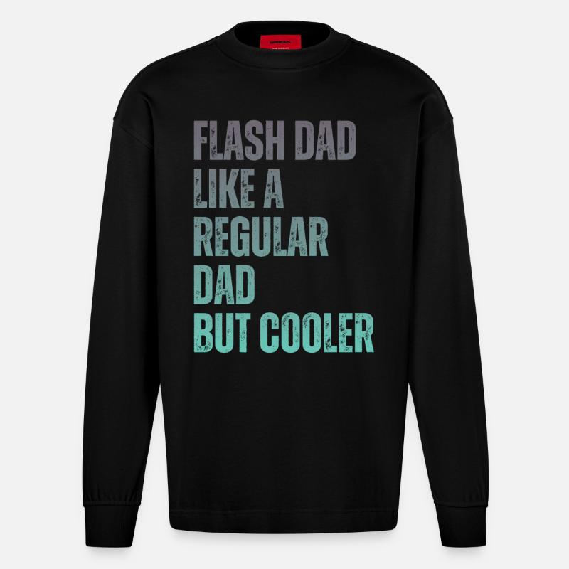 Bloc Flash Papa Boulderer - Manches longues bio épais oversize fabriqué en UE - SOLID BLACK