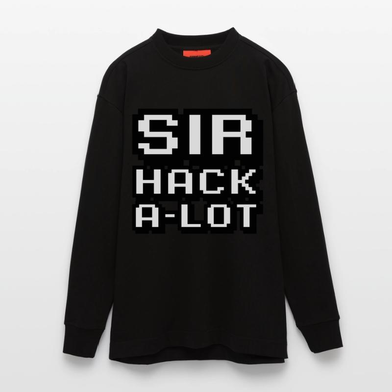 Computer hacken und Pixel-Kunst Sir Hack A Lot Heavyweight Oversized Organic Langarmshirt Made in EU
