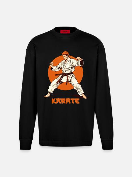 Karate - Heavyweight Oversized Organic Longsleeve Shirt Made in EU - SOLID BLACK