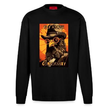 S’élever au-dessus des normes et de la conformité. - Manches longues bio épais oversize fabriqué en UE - SOLID BLACK - Devant