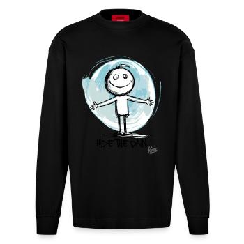Cachez la douleur - Manches longues bio épais oversize fabriqué en UE - SOLID BLACK - Devant