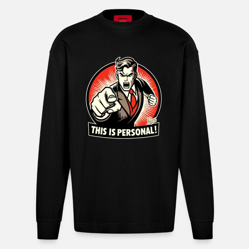 Das ist persönlich! - Heavyweight Oversized Organic Langarmshirt Made in EU - SOLID BLACK