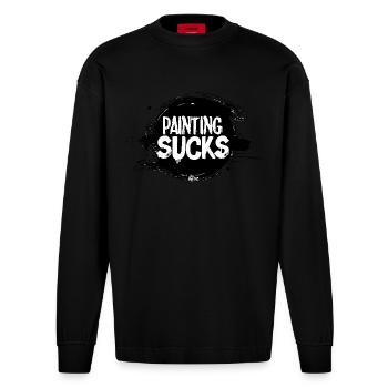 Peindre, c’est bête - Manches longues bio épais oversize fabriqué en UE - SOLID BLACK - Devant