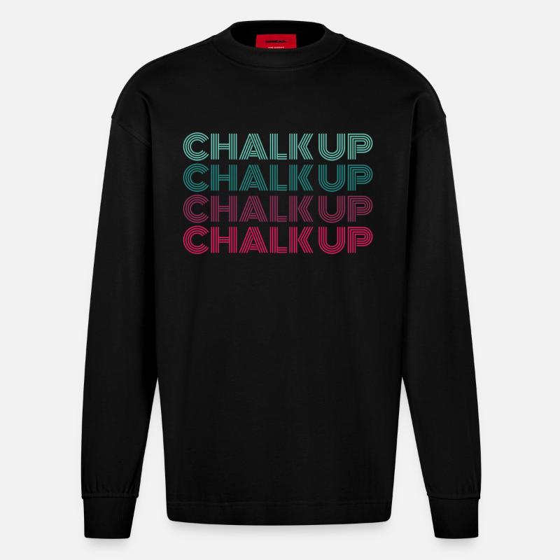 Boulderer Chalk Up Bouldern - Heavyweight Oversized Organic Langarmshirt Made in EU - SOLID BLACK