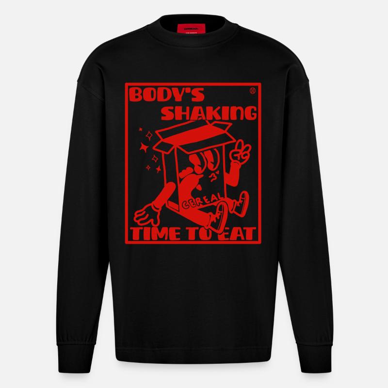 Hyperfixation ADHD problem - Heavyweight Oversized Organic Longsleeve Shirt Made in EU - SOLID BLACK