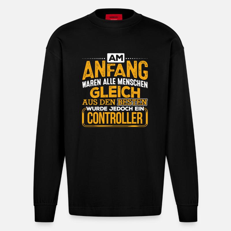 CONTROLLER - Der Beste - Heavyweight Oversized Organic Langarmshirt Made in EU - SOLID BLACK