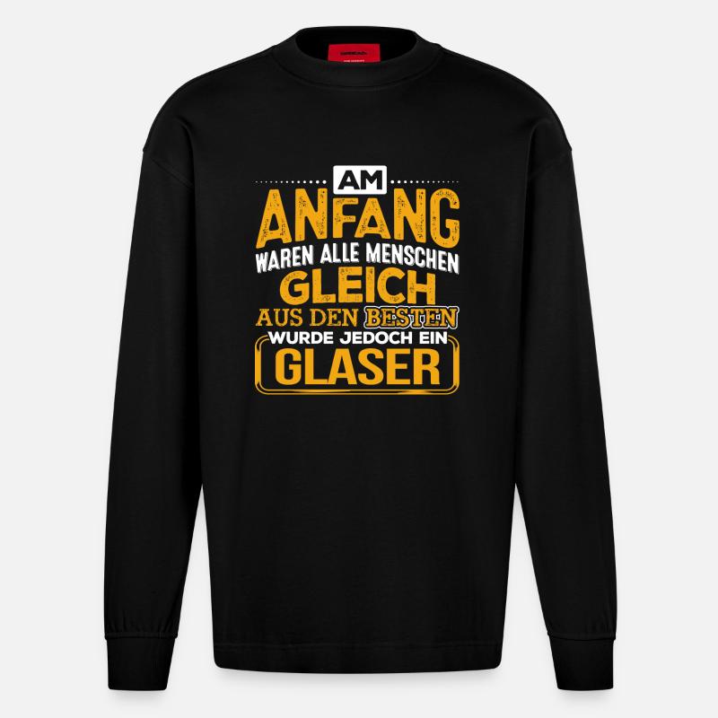 GLASER - Der Beste - Heavyweight Oversized Organic Langarmshirt Made in EU - SOLID BLACK