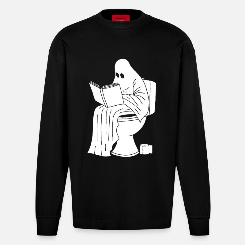 Die Geisterpause - Heavyweight Oversized Organic Langarmshirt Made in EU - SOLID BLACK