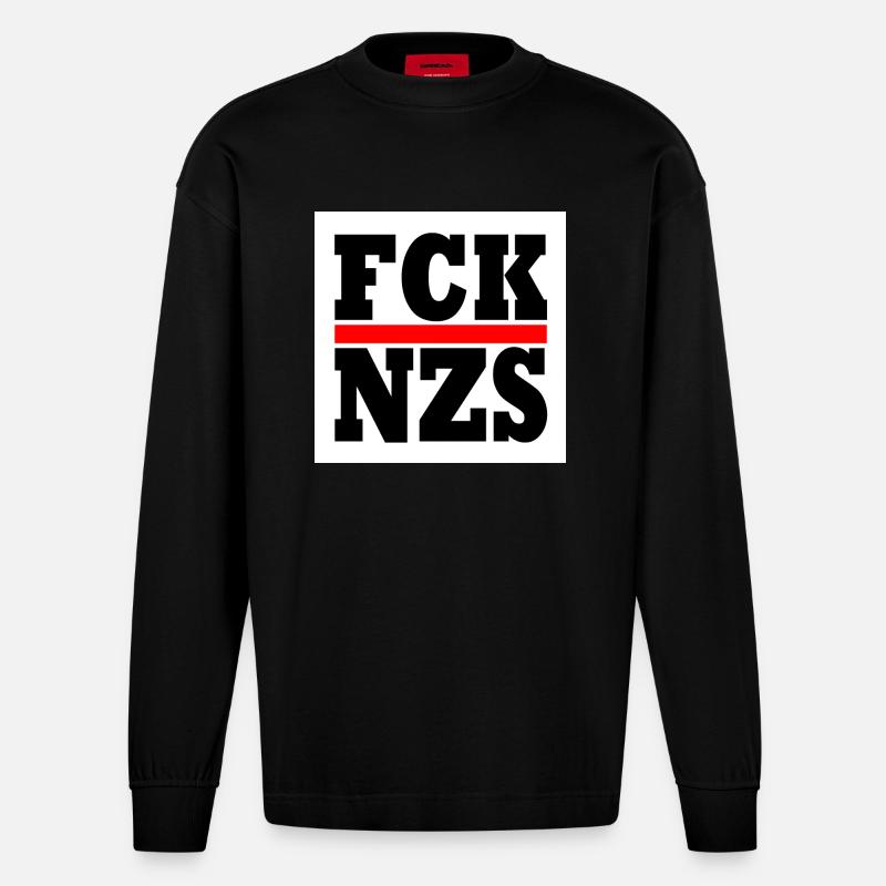 Fck nzs - Heavyweight Oversized Organic Langarmshirt Made in EU - SOLID BLACK