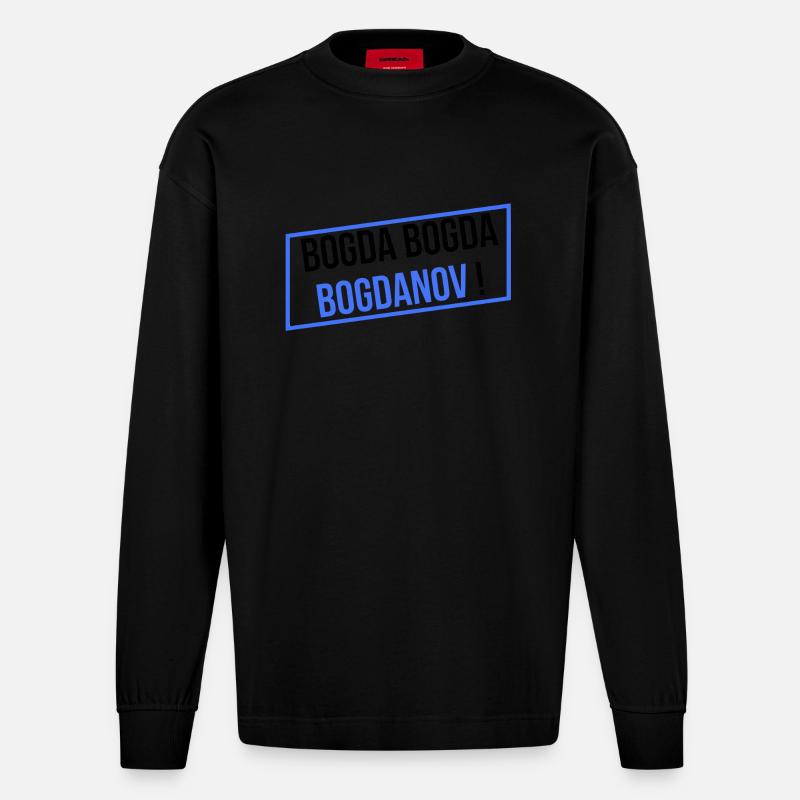 BOGDA BOGDA BOGDANOV! - Heavyweight Oversized Organic Langarmshirt Made in EU - SOLID BLACK