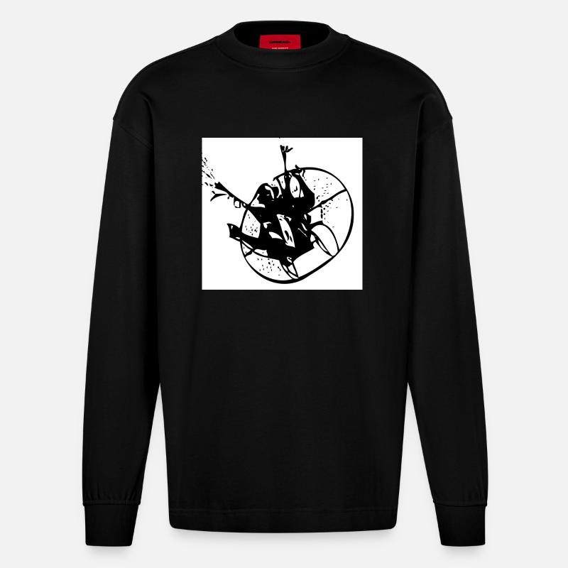 PARAMOTEUR - Manches longues bio épais oversize fabriqué en UE - SOLID BLACK
