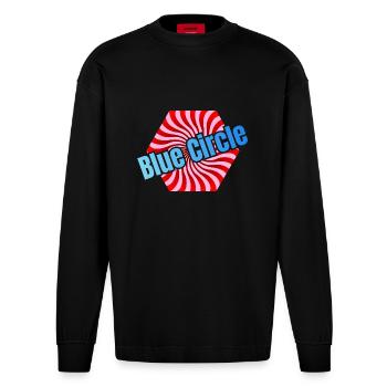 Süßes sechseckiges Bonbon - Heavyweight Oversized Organic Langarmshirt Made in EU - SOLID BLACK - Vorne