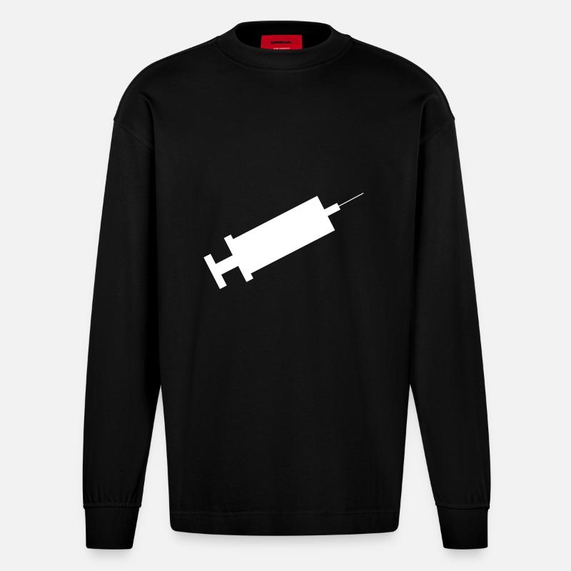 Spritze - Heavyweight Oversized Organic Langarmshirt Made in EU - SOLID BLACK