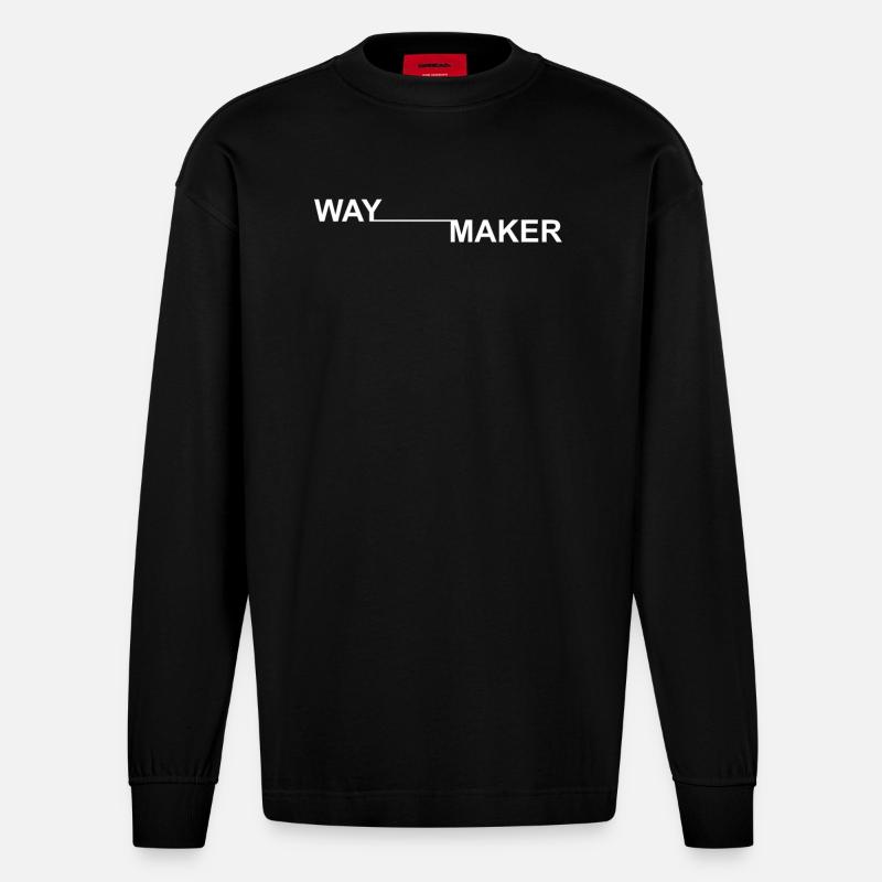 Waymaker - Heavyweight Oversized Organic Langarmshirt Made in EU - SOLID BLACK