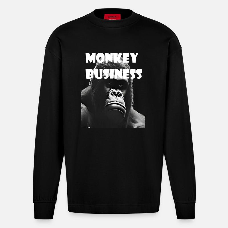 Blödsinn - Heavyweight Oversized Organic Langarmshirt Made in EU - SOLID BLACK