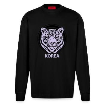 Korea - Heavyweight Oversized Organic Langarmshirt Made in EU - SOLID BLACK - Vorne