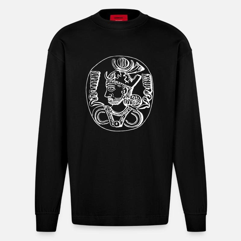 Kavadh - Manches longues bio épais oversize fabriqué en UE - SOLID BLACK