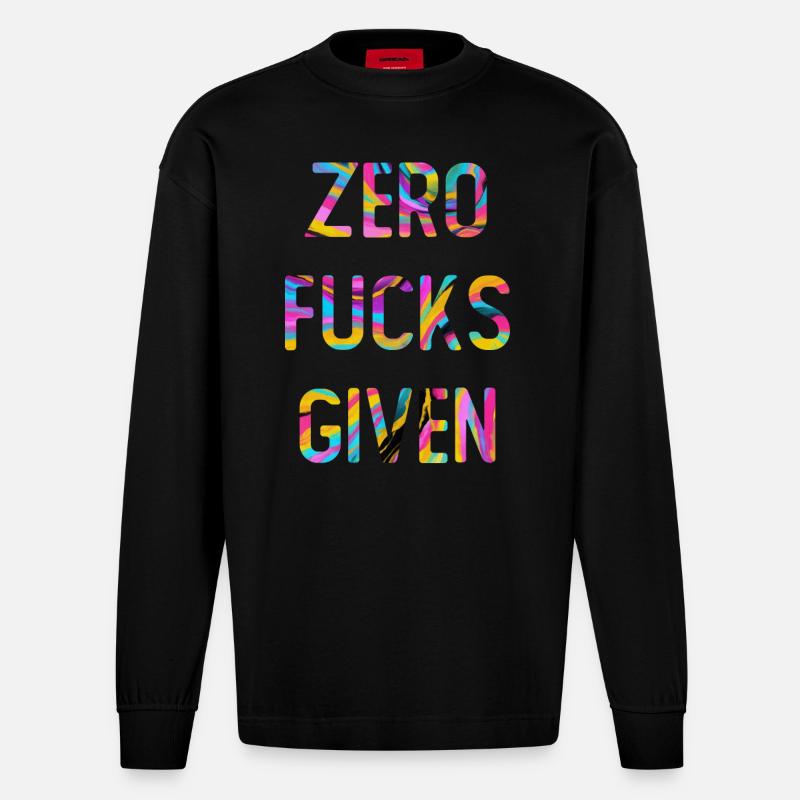 Sarkasmus Sprüche Grafik - Heavyweight Oversized Organic Langarmshirt Made in EU - SOLID BLACK