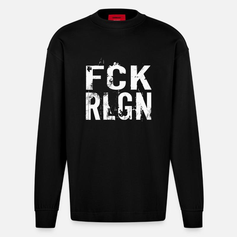 FCK RLGN - Heavyweight Oversized Organic Langarmshirt Made in EU - SOLID BLACK