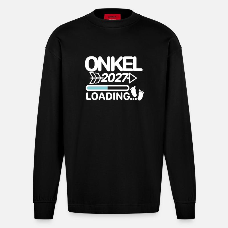 Onkel 2027 - Heavyweight Oversized Organic Langarmshirt Made in EU - SOLID BLACK