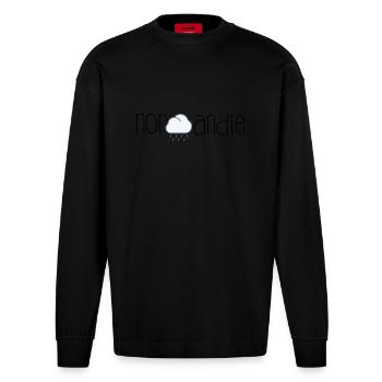 Cloud - Heavyweight Oversized Organic Longsleeve Shirt Made in EU - SOLID BLACK - Front