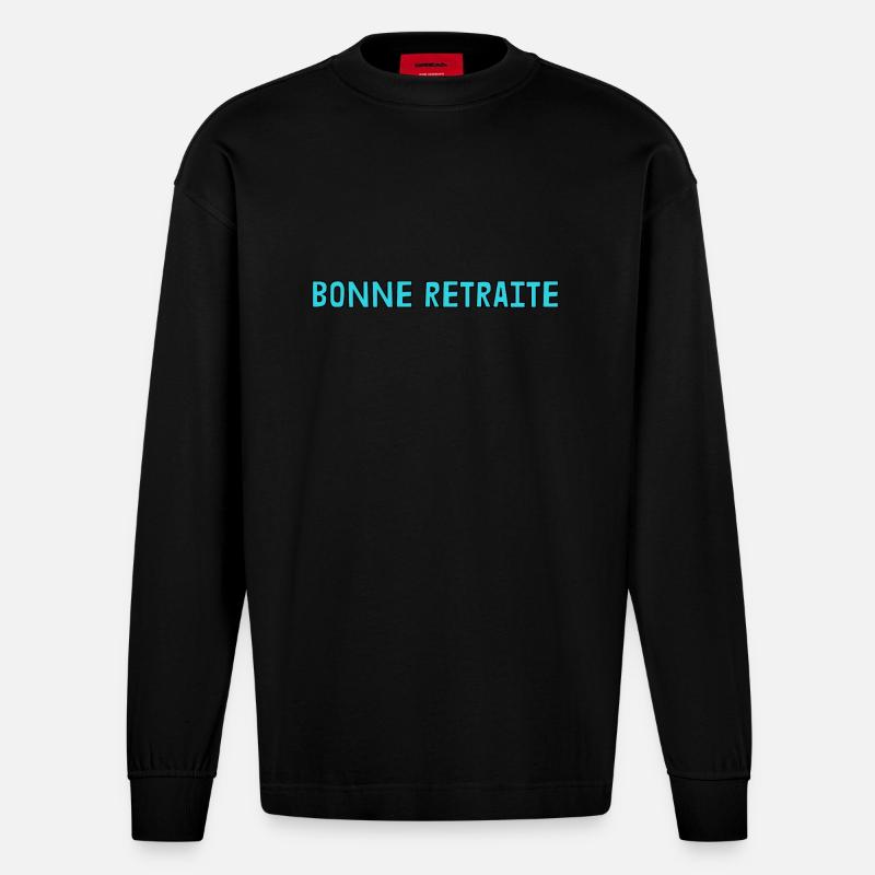 RETRAITE. RETRAITE. RETRAITEE. RETRAITE - Manches longues bio épais oversize fabriqué en UE - SOLID BLACK