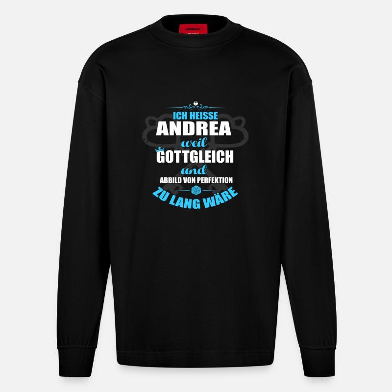 ANDREA-Geschenk - Heavyweight Oversized Organic Langarmshirt Made in EU - SOLID BLACK