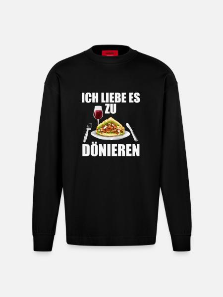 Dönieren - Heavyweight Oversized Organic Langarmshirt Made in EU - SOLID BLACK