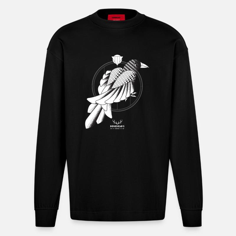 Die Krähe - Heavyweight Oversized Organic Langarmshirt Made in EU - SOLID BLACK